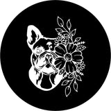French Bulldog Flower/Floral Spare Tire Cover
