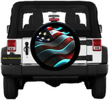 3D-ish American Flag Waving Spare Tire Cover