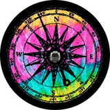 Distressed Rainbow Compass 1