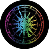 Distressed Rainbow Compass 2