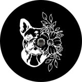 French Bulldog Flower/Floral Spare Tire Cover