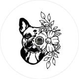 French Bulldog Flower/Floral Spare Tire Cover