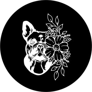 French Bulldog Flower/Floral Spare Tire Cover