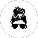 Messy Bun Girl with Sunglasses