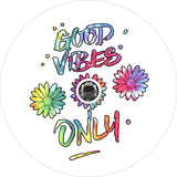 Good Vibes Only Quote with Floral Tie-Dye Design