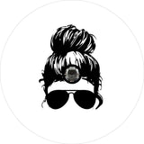 Messy Bun Girl with Sunglasses