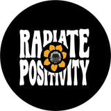 Radiate positivity with a smiling flower in the center designed for a Jeep spare tire cover and can accommodate Jeep tire cover with camera hole.