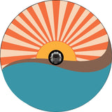 Vintage Retro Sun Rays on the Water