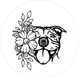 Pit Bull Flower/Floral Spare Tire Cover