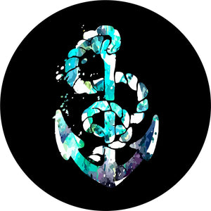 Turquoise & Purple Nautical Boat Anchor