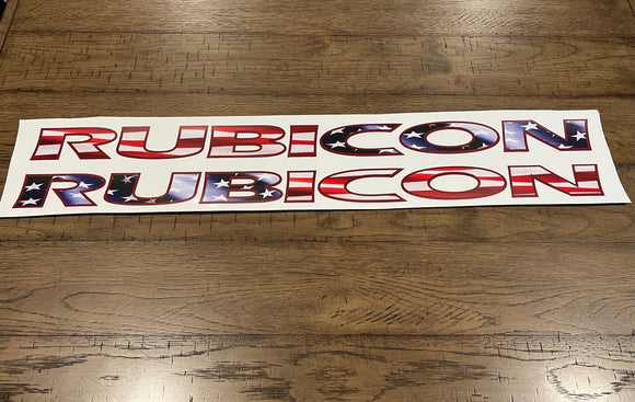 Rubicon Laminated American Flag Hood Decals (Pair)