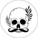 Skull with Handlebar Mustache